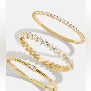 Baublebar Molly 18k Gold Ring Set in gold/pavé